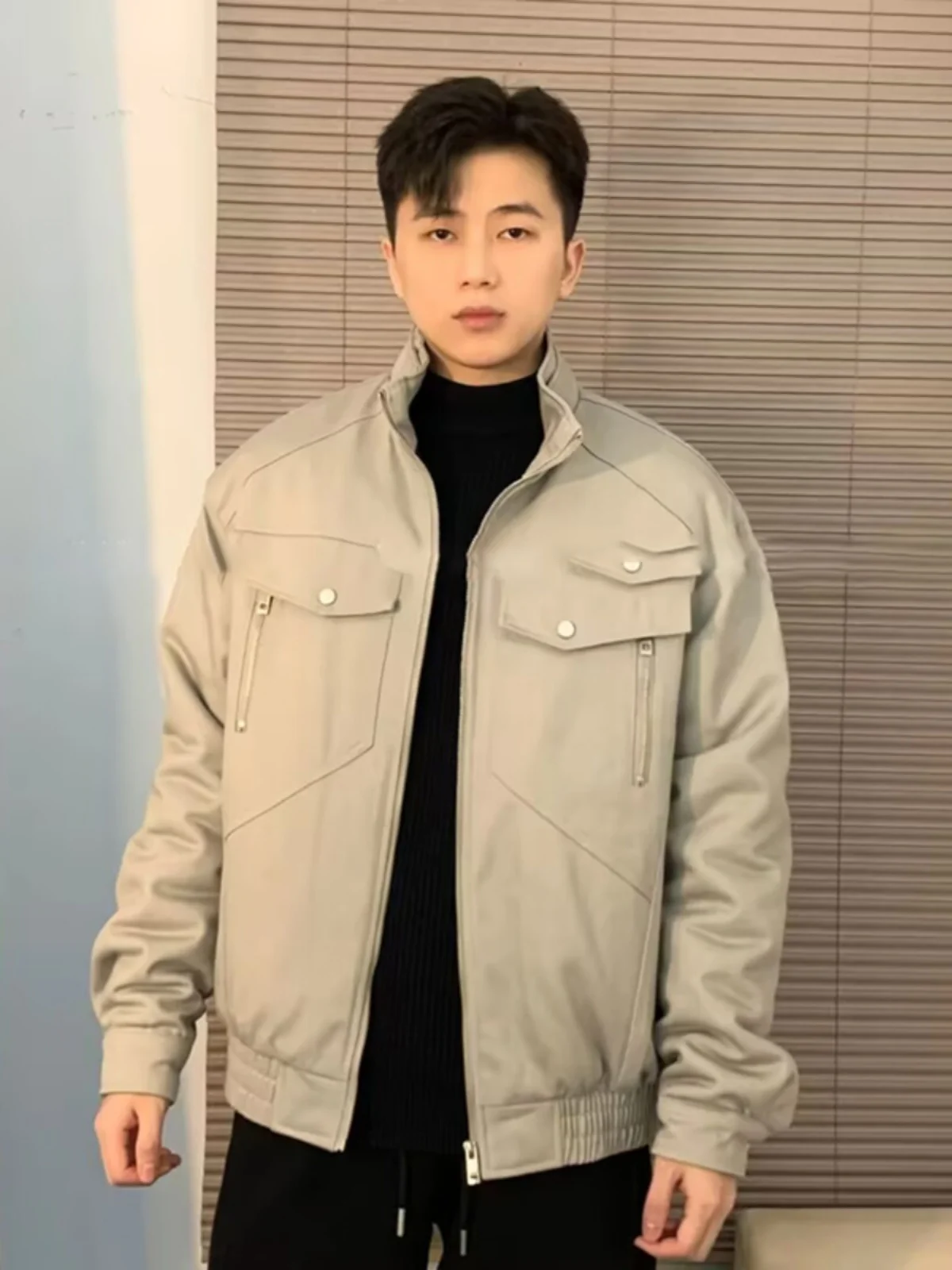 

Men's Snake Year Limited Edition Fce Lined Workwear Jaet ort American Sle Cotton Coat Warmth Stand Collar Zipper Clo...