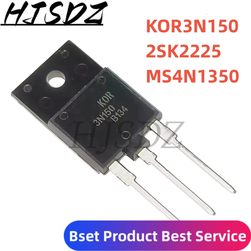 5PCS 3N150 KOR3N150 MS4N1350 STFW3N150 2SK2225 TO-3PF New Original Power MOSFET Transistor