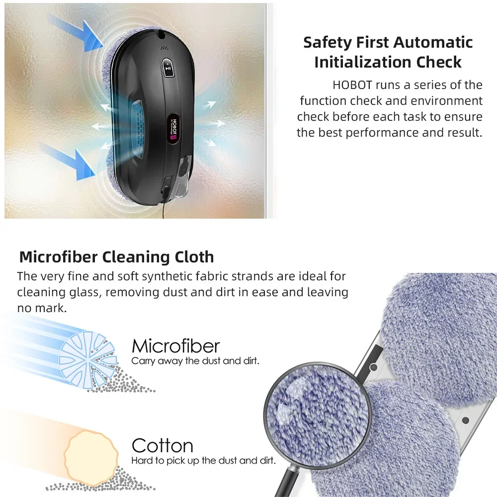 2025/Yinzam HOBOT 388 Industrial Strength Cleaner  , WiFi Automatic Window Vacuum Cleaner  With Dual Water Spray Syste