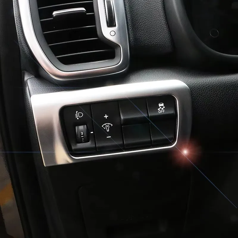 For Kia Sportage 4 QL 2016 2017 2018 2019 2020 2021 ABS Car Headlight Head Lamp Switch Adjustment Trim Sequin Decoration Cover - view 2