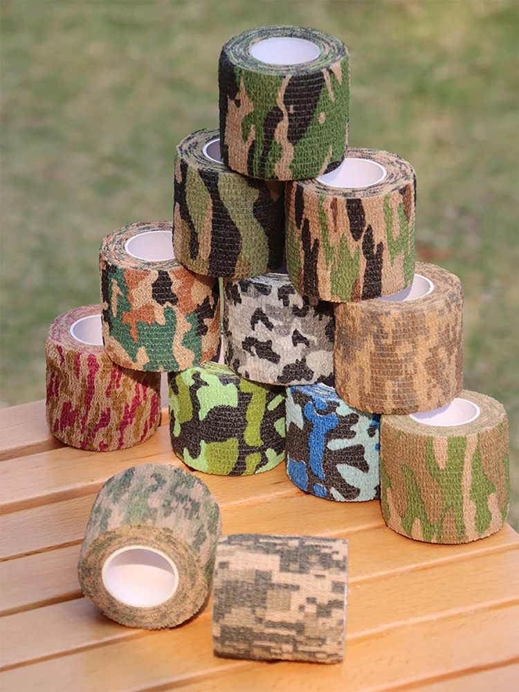 1 Roll U Pick 4.5M*5CM Waterproof Outdoor Camo Hiking Camping Hunting Camouflage Stealth Tape Wraps