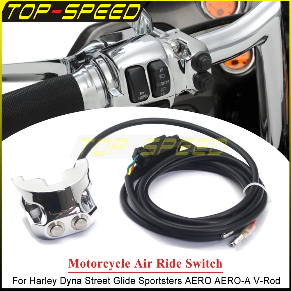 

Chrome Motorcycle Air Rider Control Switch 2 Button 3 Wire Handle Bar For Harley Dyna Street Glide Sportsters AERO XL1200 V-Rod