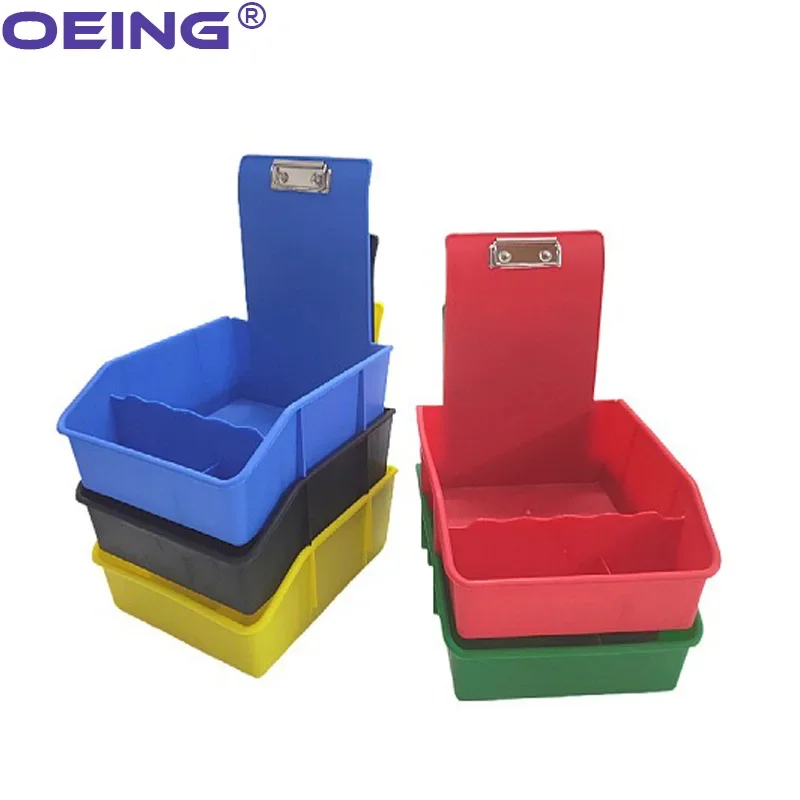 4Pcs Dental Turnover Storage Box Colourful Lab Work Tray Divided Teeth Model Tray With Metal Clip Dentistry Tools