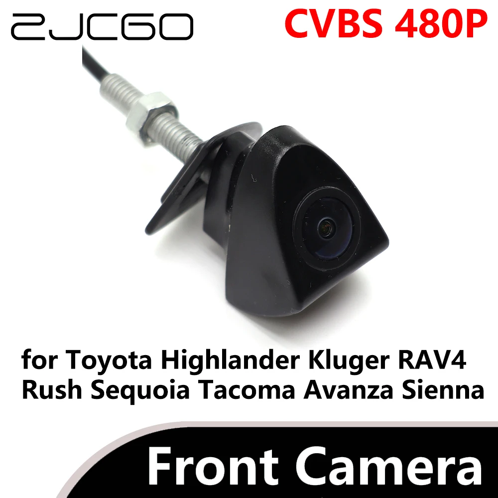 

ZJCGO CVBS 480P 170° Car Parking LOGO Front View Camera for Toyota Highlander Kluger RAV4 Rush Sequoia Tacoma Avanza Sienna