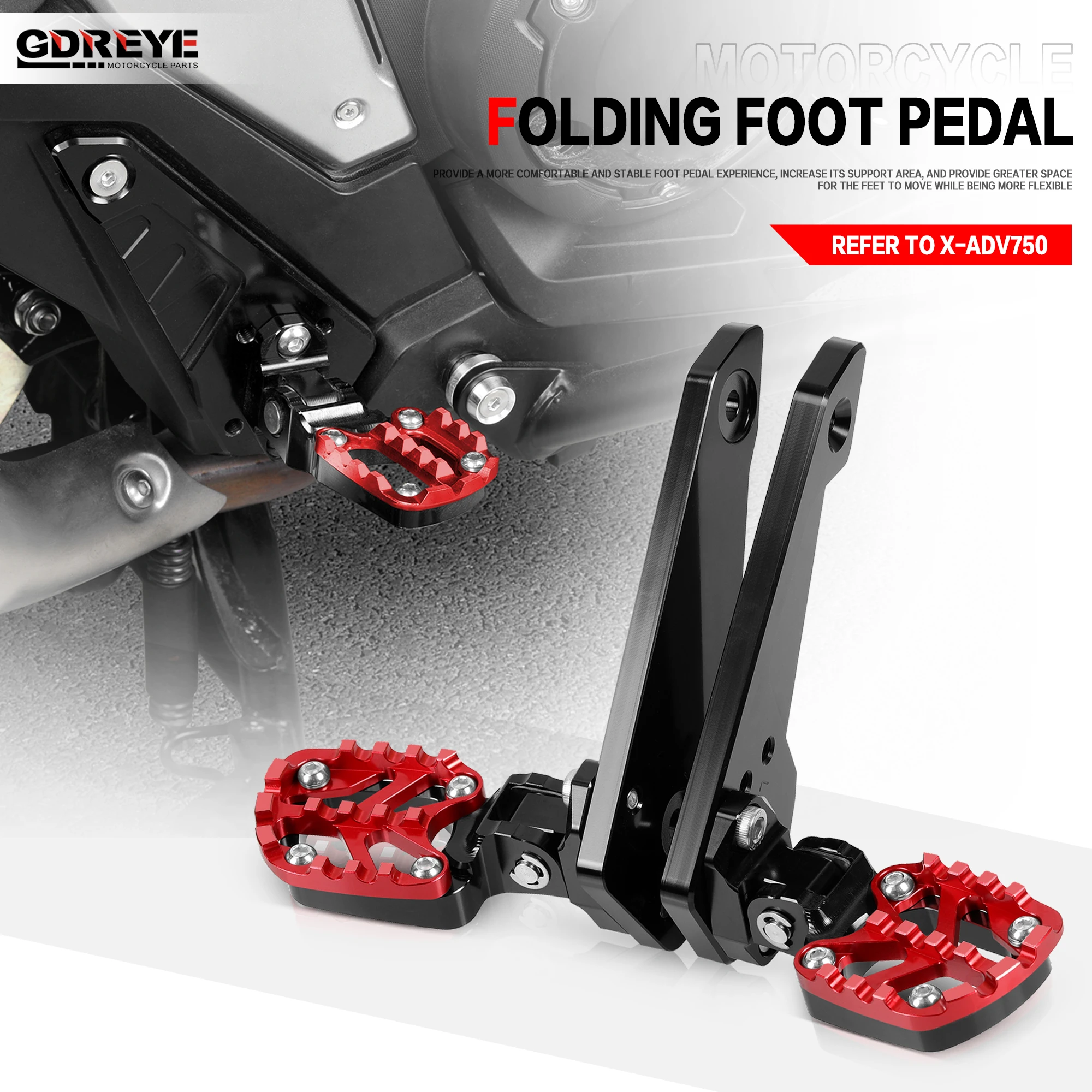For Honda XADV X-ADV 750 2021-2025 Rear Foot Pedal Motorcycle XADV750 Foot Pegs Aluminium Footrest Expandable Teeth Pedal Kit