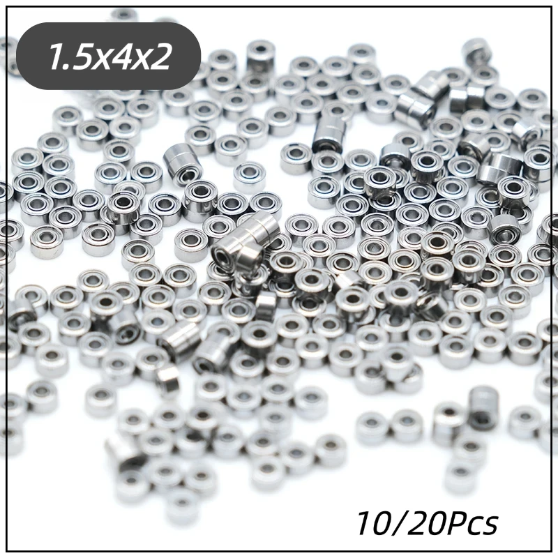 10/20 Stück 681XZZ Ultra-Mini-Rillenkugellager, 1,5 x 4 x 2 mm, doppelt metallgeschirmte winzige Lager aus Chromstahl