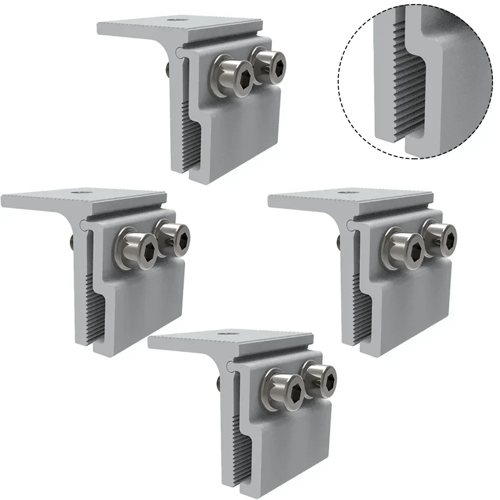 

1/4Pcs Solar Panel Brackets Photovoltaic PV Panel Roof Standing Seam Clamp Solar Power-System Mounting Fixing Clamps