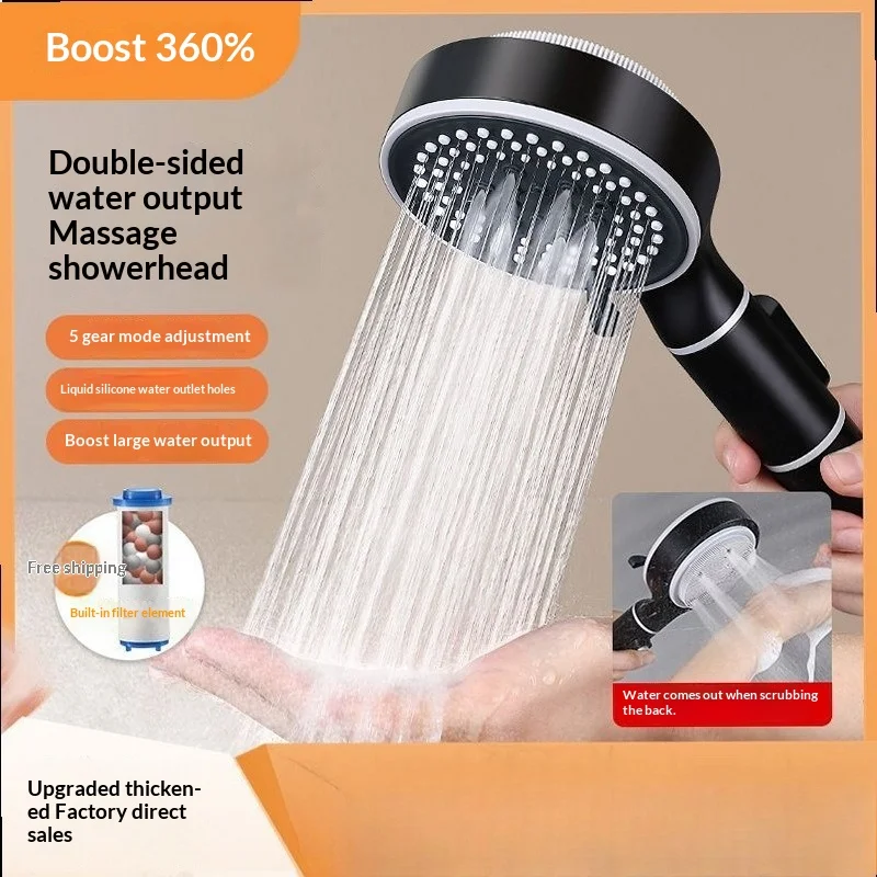 Silicone Shower Head with Filter, High Pressure, Anti-Clog, Multi-Function Handheld Spray