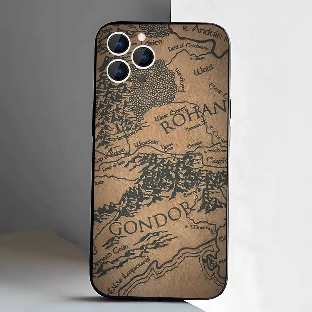 Der Herr der R-Ringe-Karten-Handyhülle für iPhone 17,16,15,14,13,12, Pro, Max, Plus, E, SE4, Air, Mini, schwarze Softbox