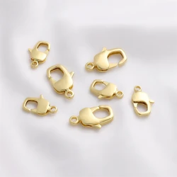 1pc 14K Gold Plated Brass Lobster Clasps Crab Claws Connectors for Necklace Bracelet Accessories DIY Jewelry Finding Making