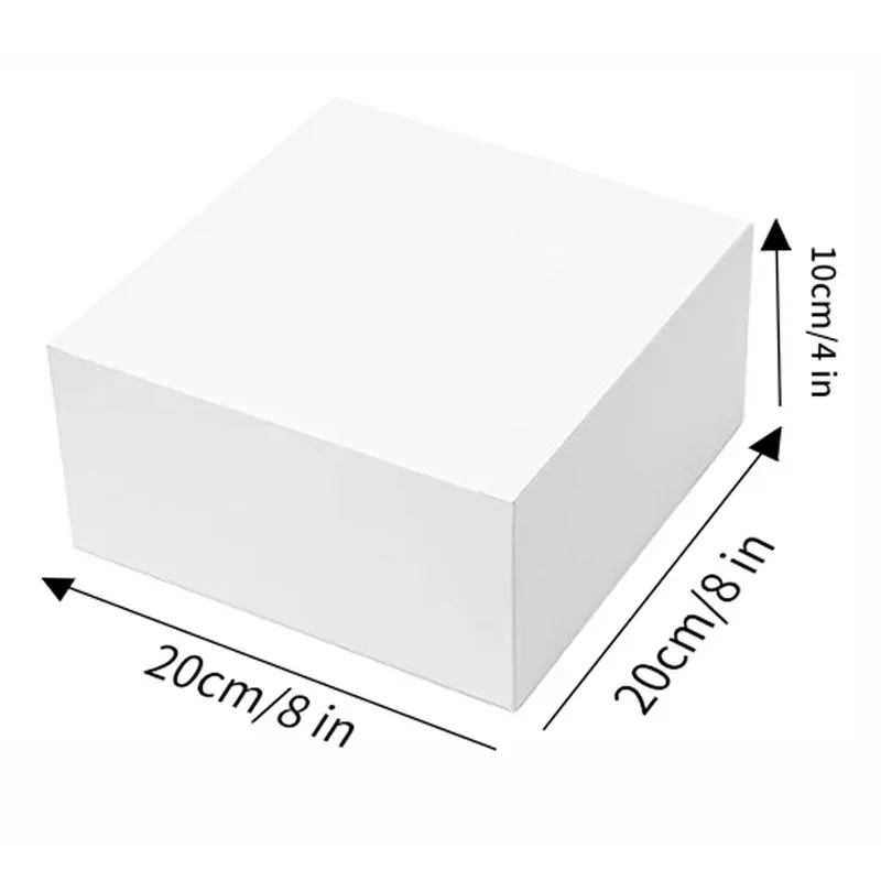12Pcs 20x20x10cm Gift Box White Kraft Handmade Candy Chocolate Cookie Storage Box Wedding Souvenirs Wrap Boxes Party Supplies