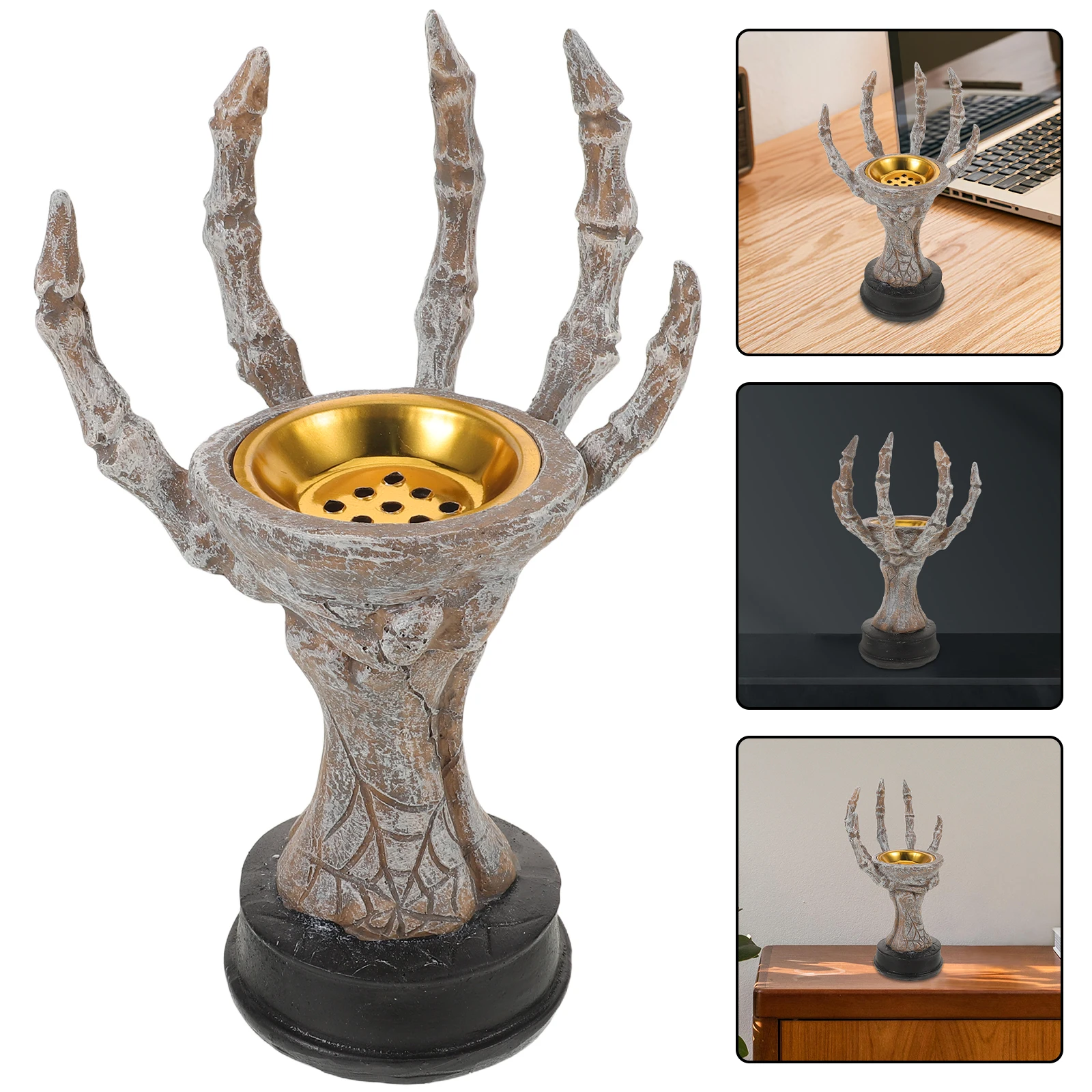 

Ghost Claw Hand Incense Burner Decorative Censer Halloween Desktop Cone Resin for Sticks