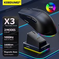 X3 2.4G Bluetooth Dual Mode Receiver Optical Mouse Wireless Gaming Mouse 1600DPI Mouse With RGB Magnetic Charging Base for PC