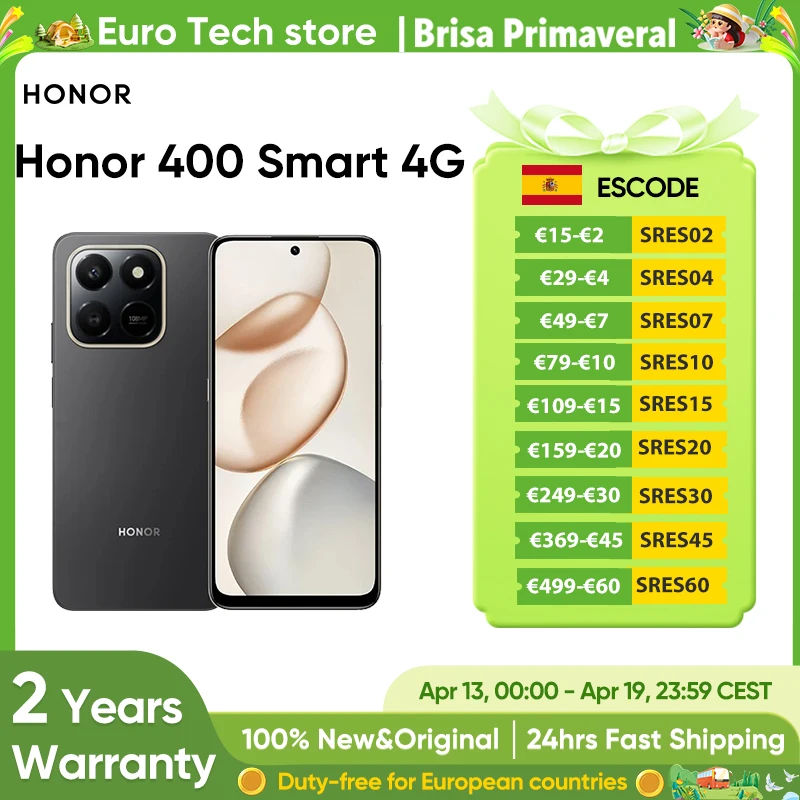HONOR 400 Smart 4G, Pantalla de 6.77 Pulgadas, Cámara Trasera Dual de 108MP, Ba…