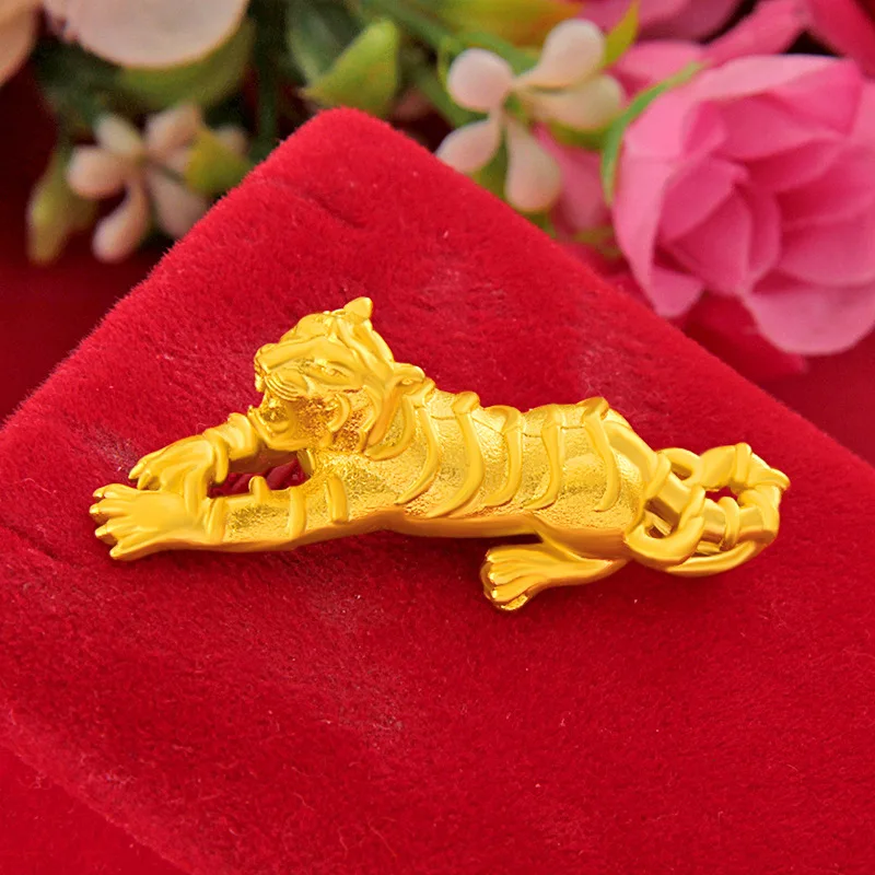 

Trendy Men Personality Domineering Downhill Tiger Tag Pendant For Men 24K Gold AU999 | Tough design, shows taste