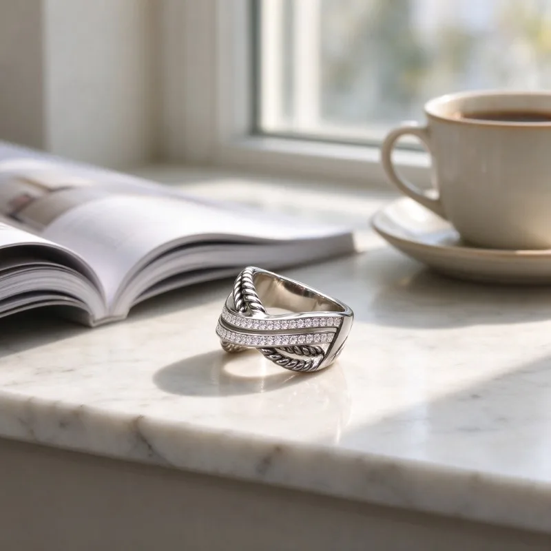 Women Minimalist Twisted Cable Finger Ring Classic Braided Band Jewelry Fashion Stackable Metal Rings Daily Dating Wedding Accessories Gift