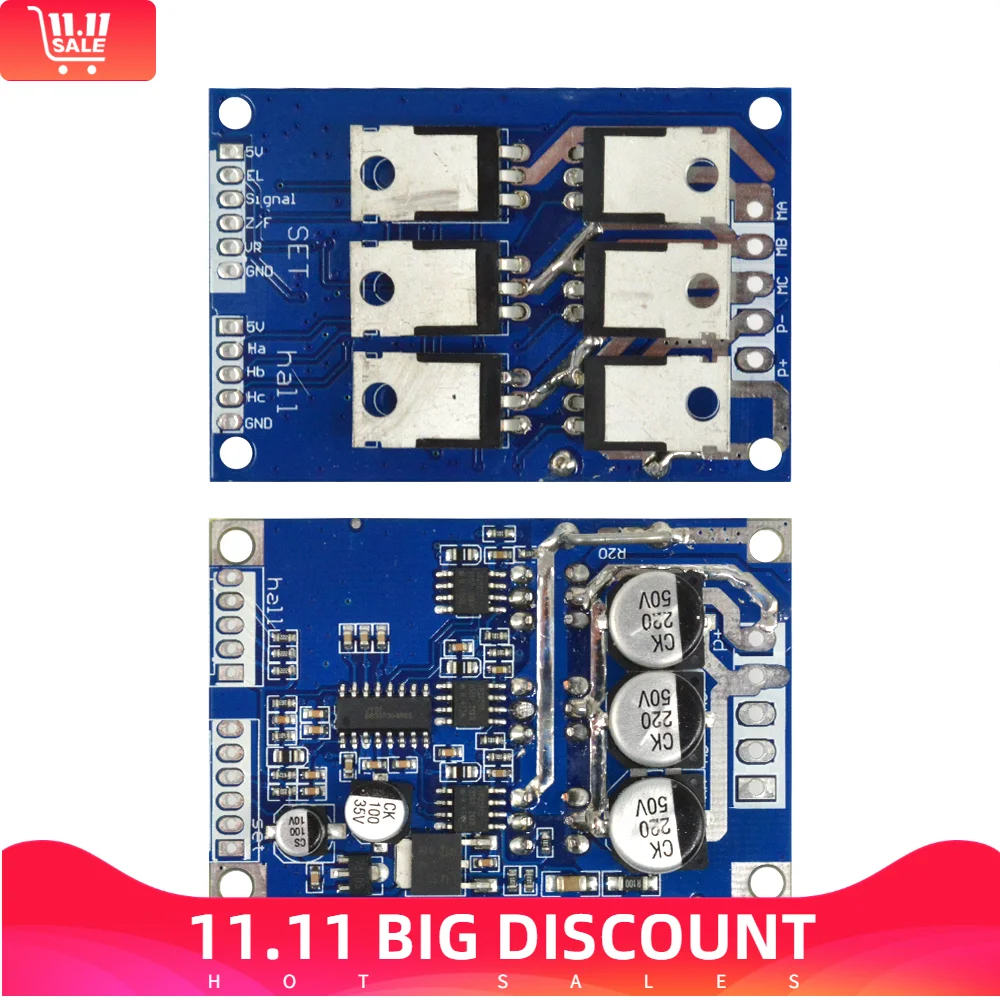 

DC 12V-36V 15A 500W Brushless DC Motor Controller With Hall Motor Balancing Automotive Balanced BLDC Car Driver Control Board