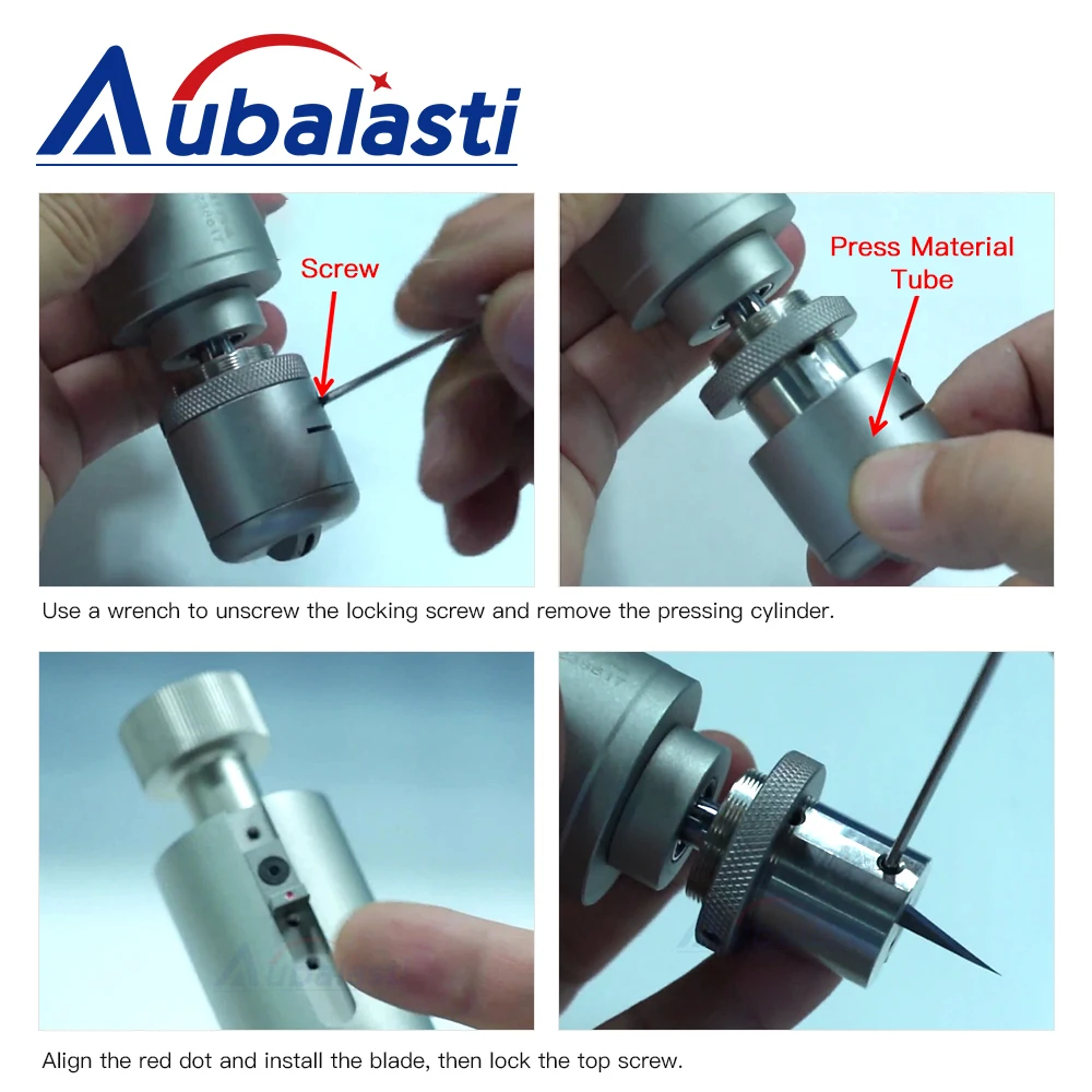 Aubalasti กดตัดมีดตัดความหนา6มม.สั่นสะเทือนหัวมีดสำหรับกระจกนิรภัยรถสติกเกอร์กระดาษ PP ผ้าห่มและกระดาษ Jam