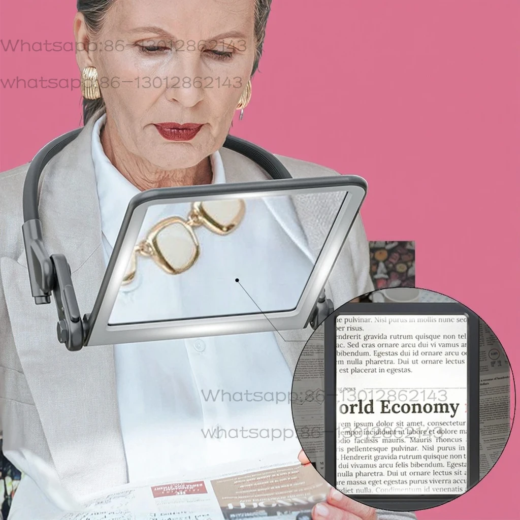 

5X светодиодная медицинская лупа со светодиодной подсветкой, ручные лупы для чтения, светящееся увеличительное стекло