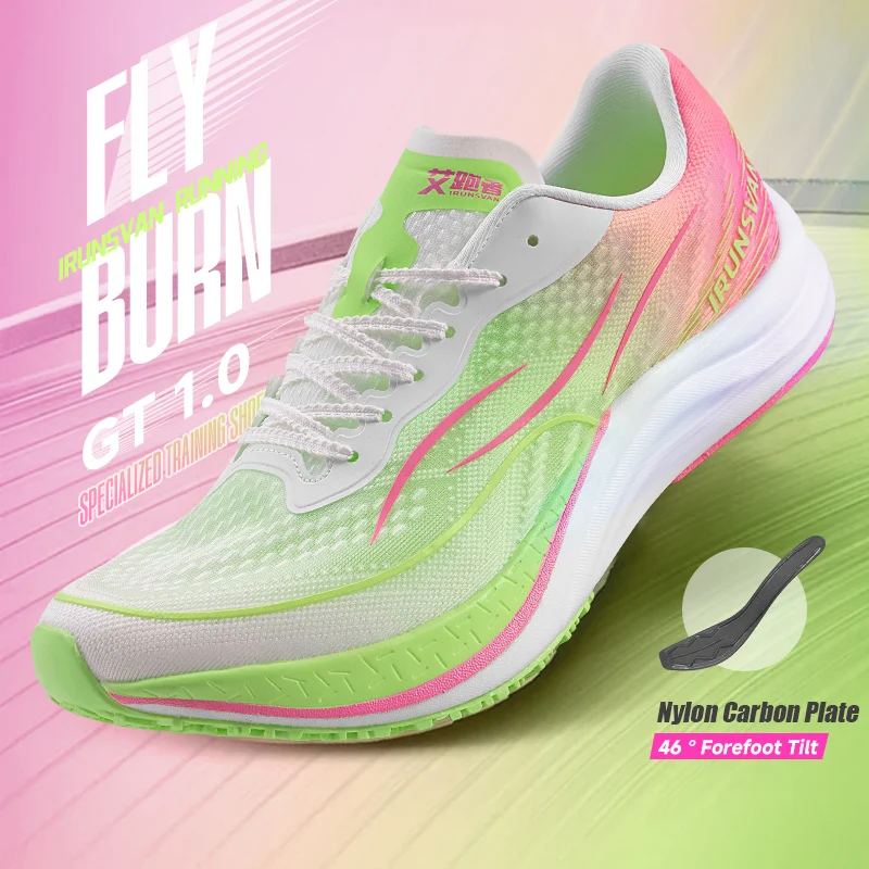 

IRUNSVAN Fly Flame Full Palm Nylon Carbon Plate Sports Shoes for Men and Women Large Weight Breathable Anti Slip Wear resistant
