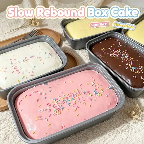 Ultra Soft Slow Rebound Box Cake Scented Squishy Toy Stress Relief Squeeze Colorful Sprinkles Desktop Ornament Toy Fidget Toy