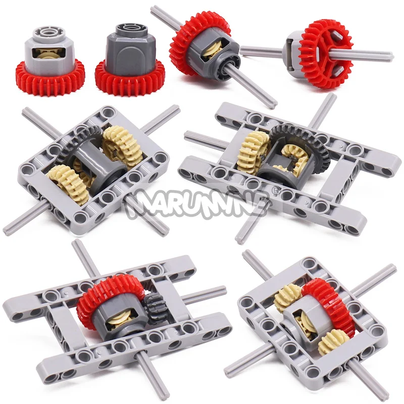 MOC – blocs de construction d'engrenages différentiels de haute technologie, pièces pour la technologie, roues de briques mécaniques 62821 65414 6573 6589 64178 64179