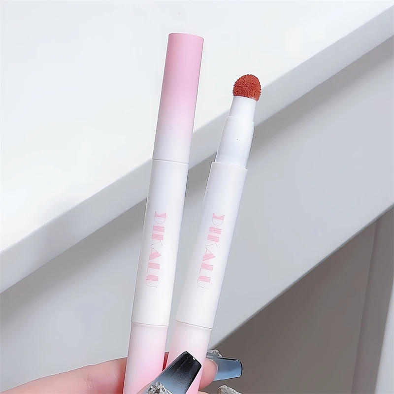 DIKALU Lip Powder Cream Air Cushion Lip Cream Matte Lip Glaze Mouth Red Lip Mud Non-fading Non-stick Cup Feminine White Brick Re