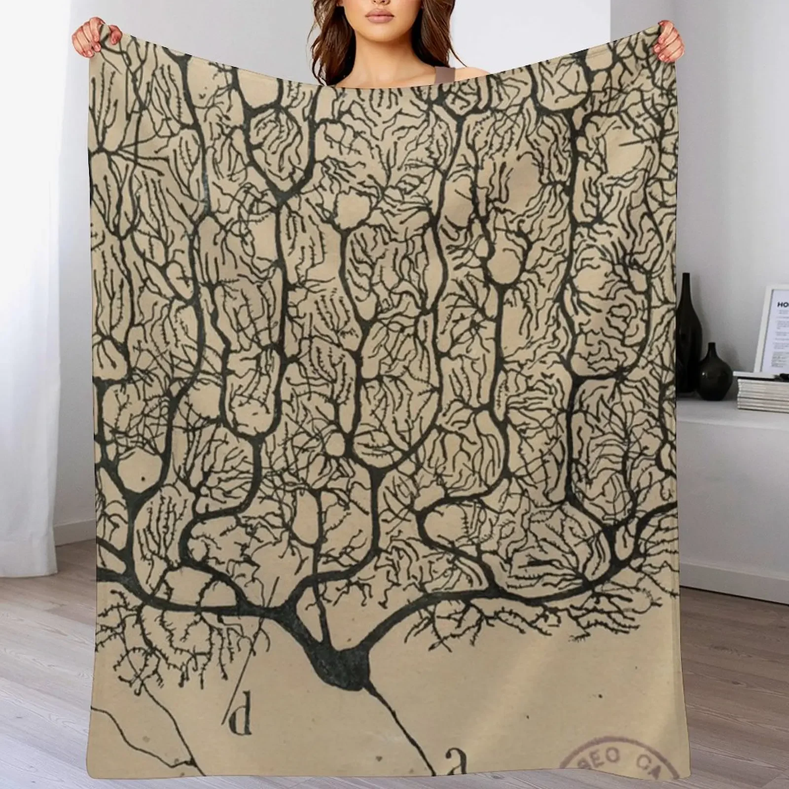 

Cajal's neurons sketch Throw Blanket Cozy Throw Blanket for Bed Sofa Chair