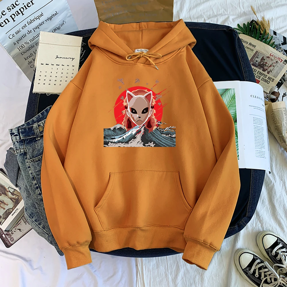 Demon Slayer Anime Sabito Cartoons Streetwear Hip Hop Oversized Hoody Casual Loose Sweatshirt Crewneck Fleece Men Hoodies