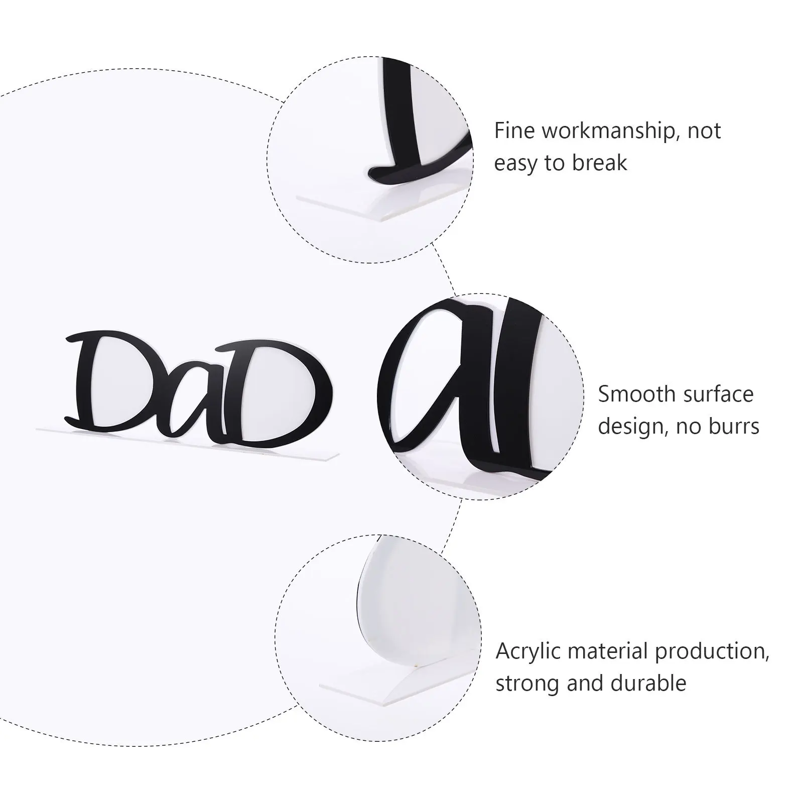 

Creative Acrylic Letter Shape Photo Frame for Dad Desktop Ornament Father's Day Gift Home Decor Letter Shape Photo Frame