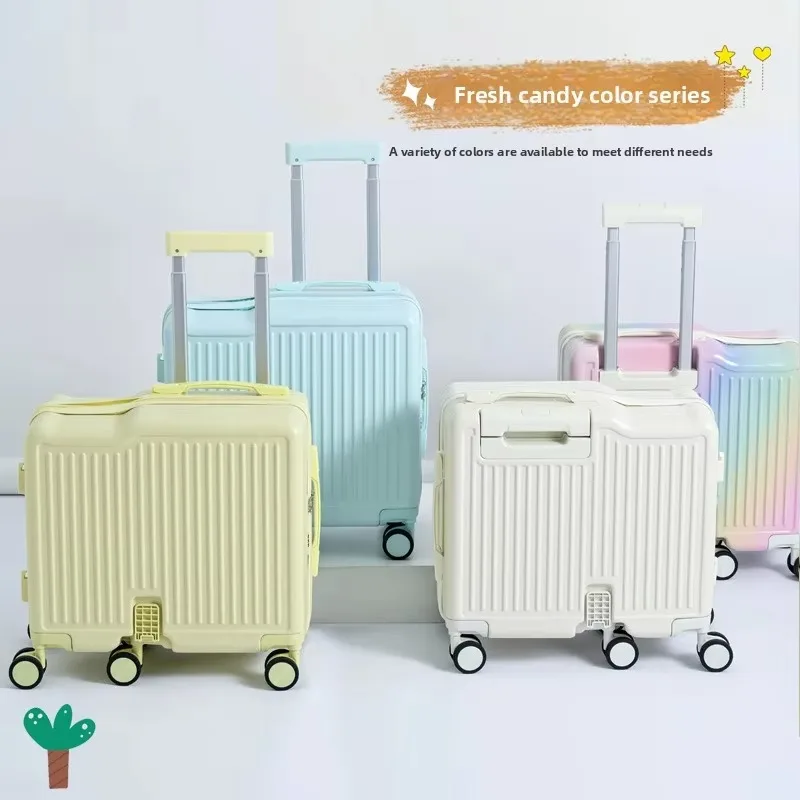 

New Model Colorful 20-Inch Cartoon Boarding Luggage Small Rolling Travel Case for Boys Girls Children's Suitcase Ride Sit