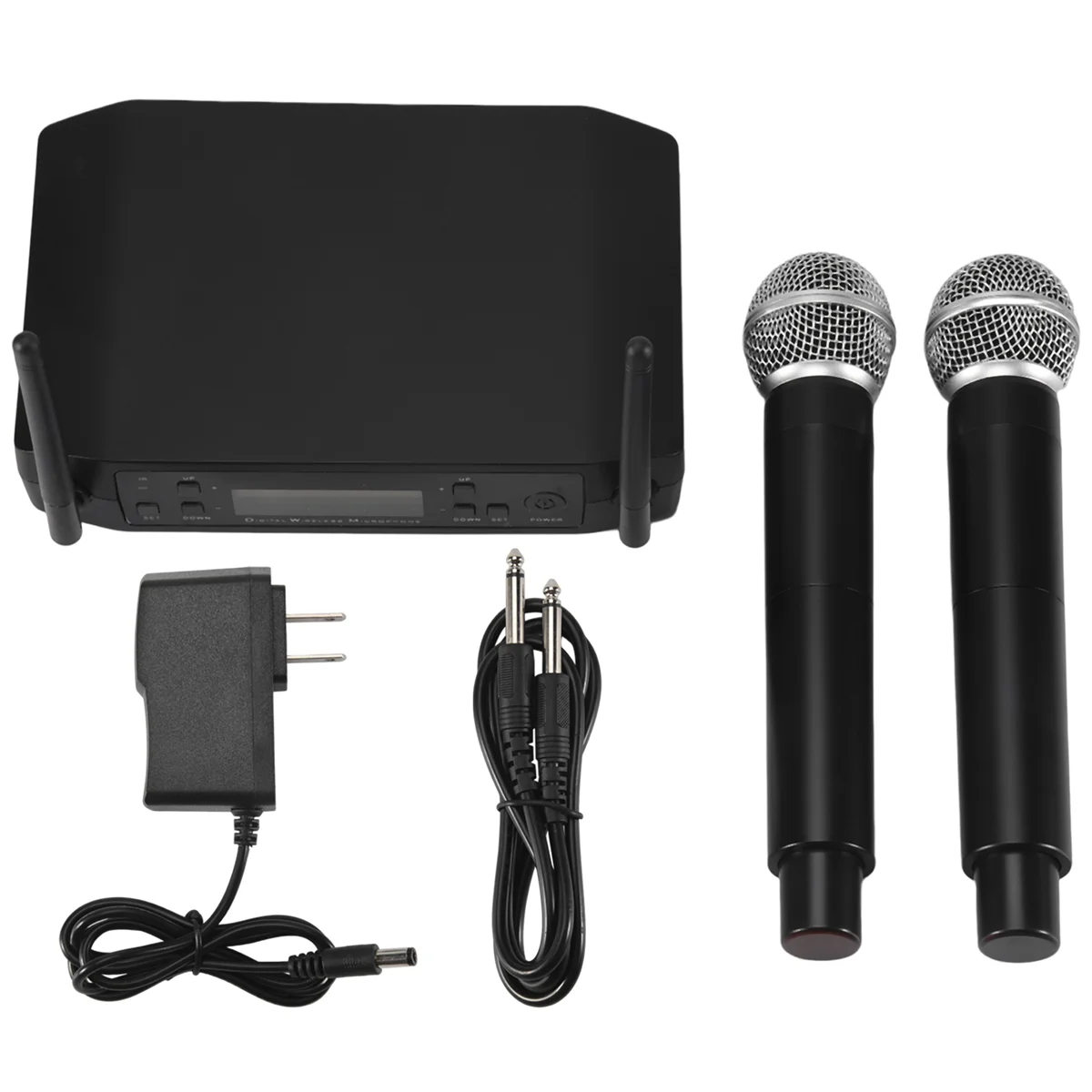 GLXD4 Wireless Microphone 2 Channels UHF Professional Handheld Mic for Stage Karaoke Church Meeting US Plug