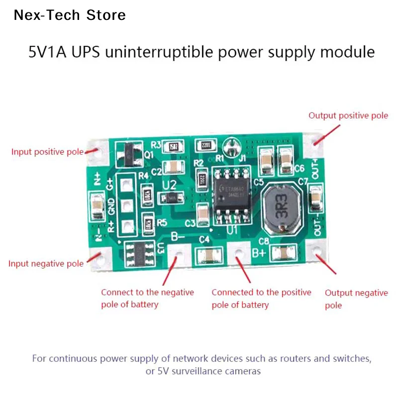 [NT]DC UPS Uninterrupted Power Supply Module 3.7V Polymer 18650 Lithium Battery Step Up Reverse Overvoltage Power Supply Board