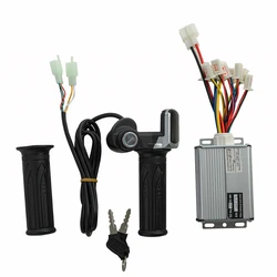 Bicycle Scooter Accessories Motor Brushed Controller & Throttle Twist Grip for Electric Scooter Bicycle