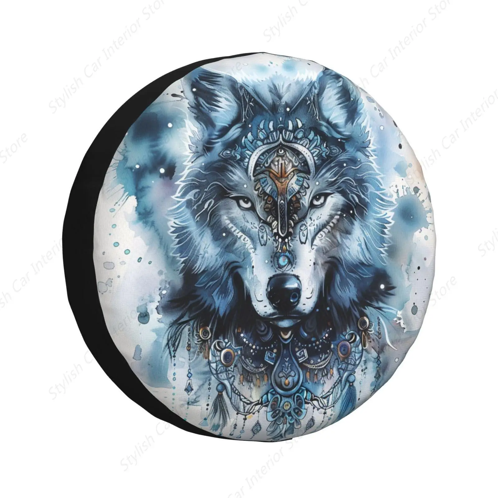 

Native Wolf Spare Tire Cover Weatherproof Universal Wheel Protectors Wheel Covers for Rv Camper Travel Trailer SUV Truck