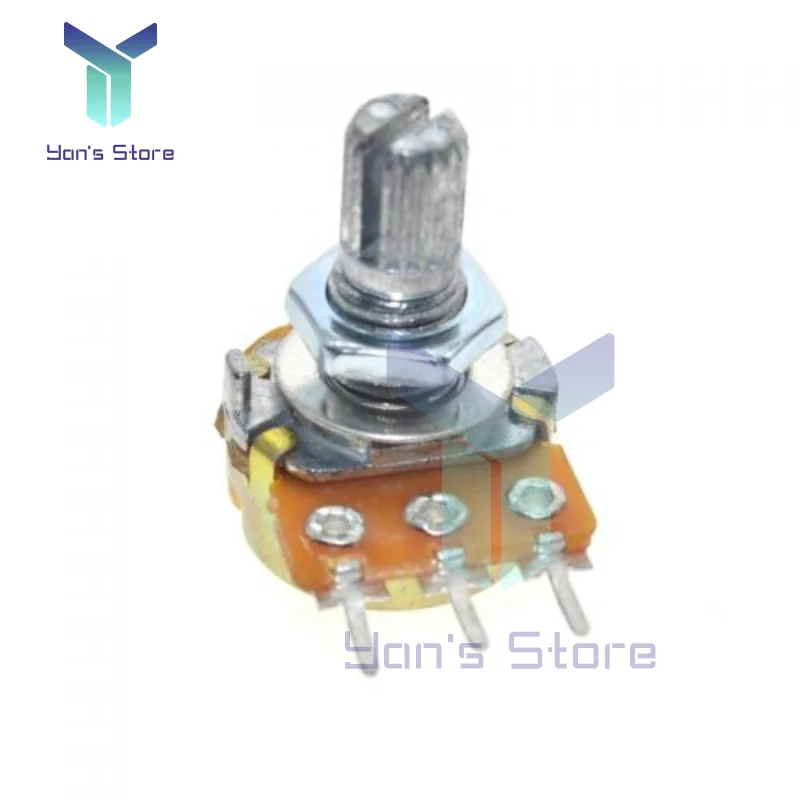 1 chiếc/5 chiếc chiết áp xoay wh148 3pin b10k điện trở 15mm một lớp với đai ốc và vòng đệm điện trở côn tuyến tính 1M ohm