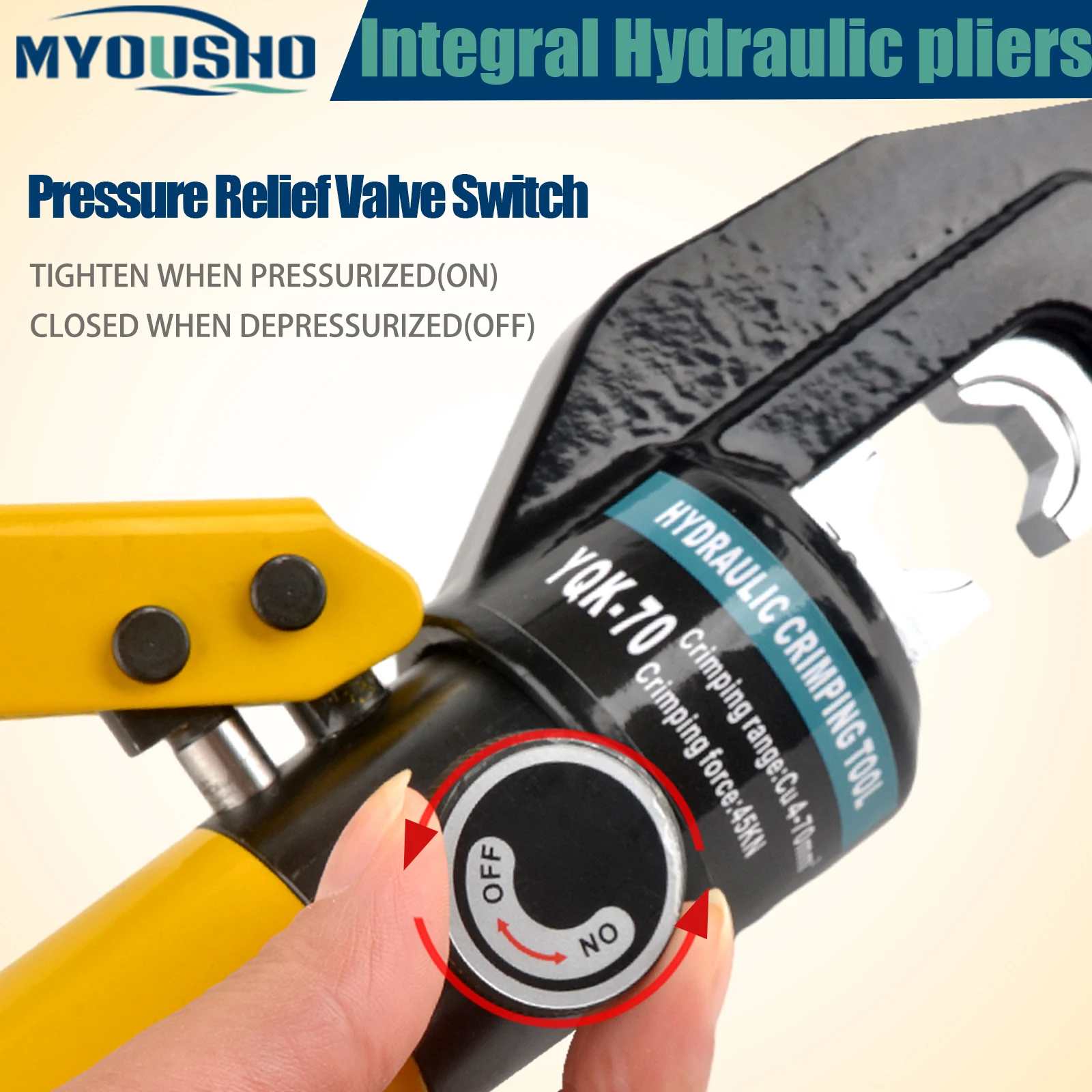 Myousho Hydraulic Crimping Tool YQK-70 Cable Lug Crimper Plier 4-70mm2 Compression Tool Pressure 8T Pressure