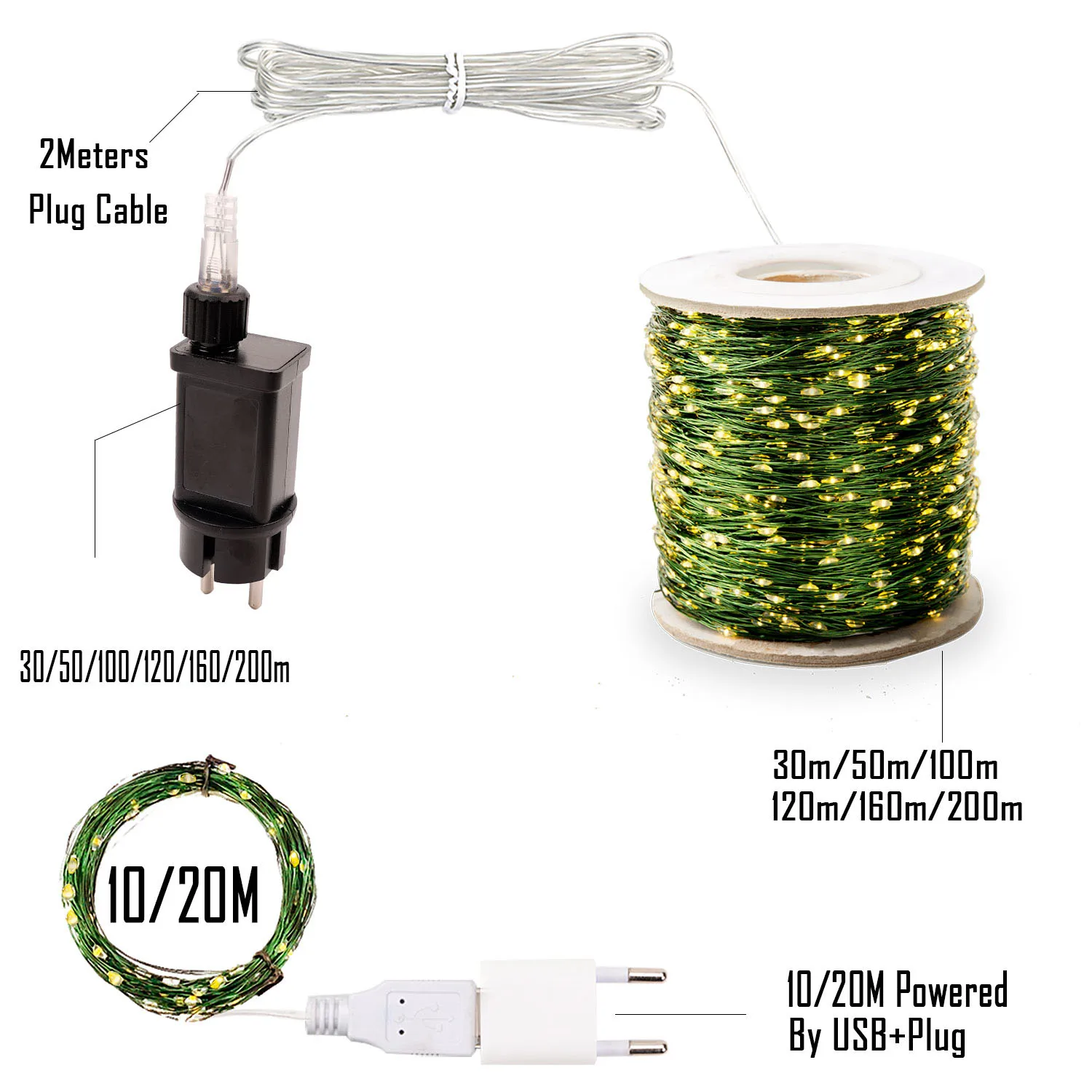 100M 1000LED Christmas Lights Bedroom Holiday Garden Outdoor Waterproof Led Fairy String Lights Plug Wedding Garden Decoration