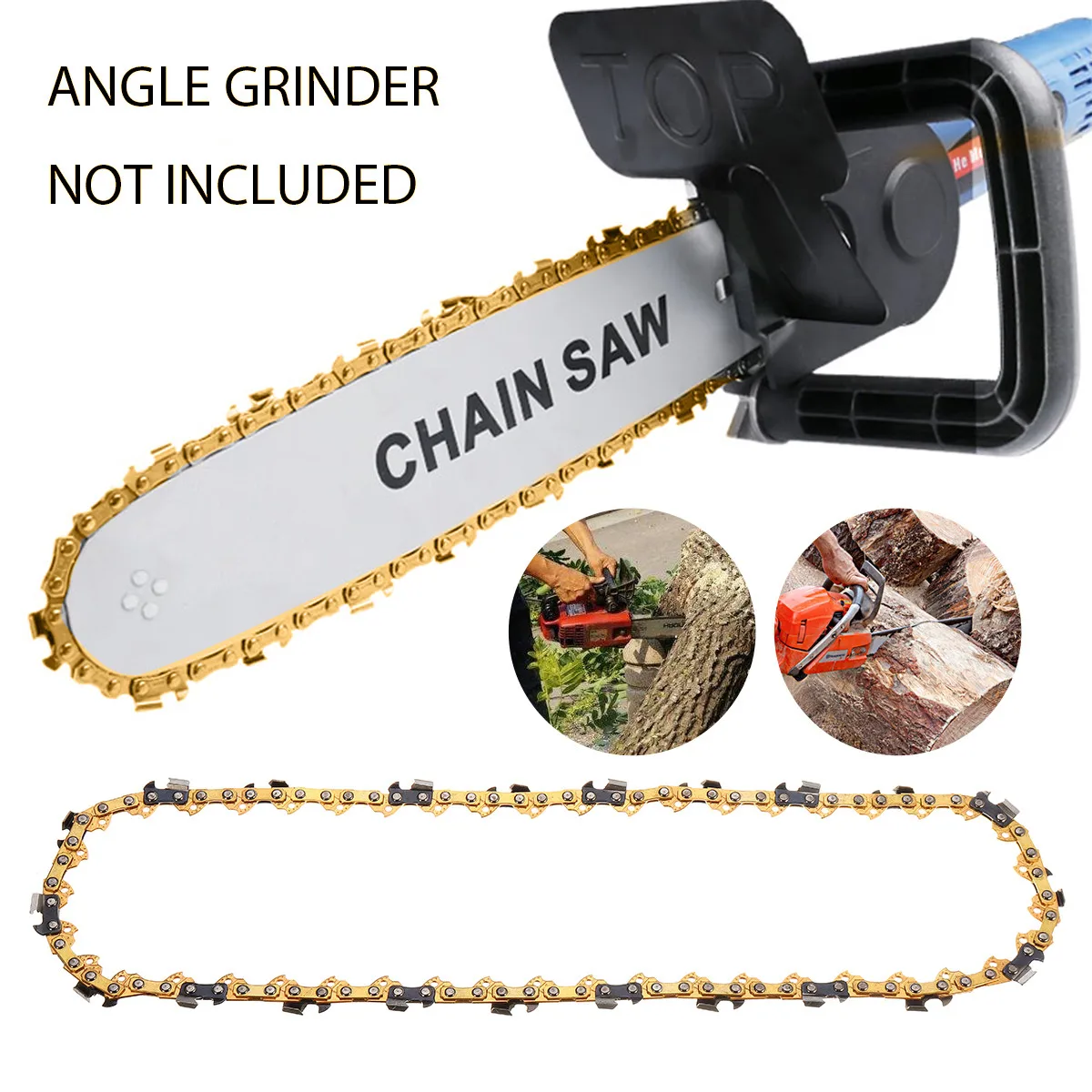 1PC 10/12/14/16/18/20Inch Steel Chainsaw Chains 3/8 Pitch LP Logging Saw Chain Electric Chainsaws Accessory Chains Replacement