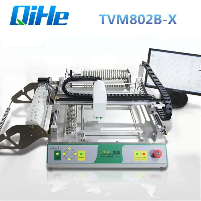 QIHE TVM802BX Automatic Led Assembly Machine Electronic Products Machinery Manual Pick and Place Machine