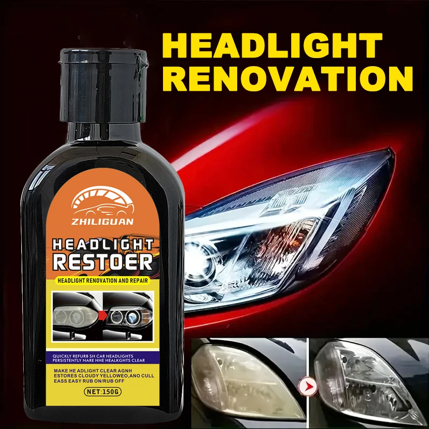 Car headlight repair and refurbishment, crystal-plated whey cleaner, car headlight polish scrape yellow removal