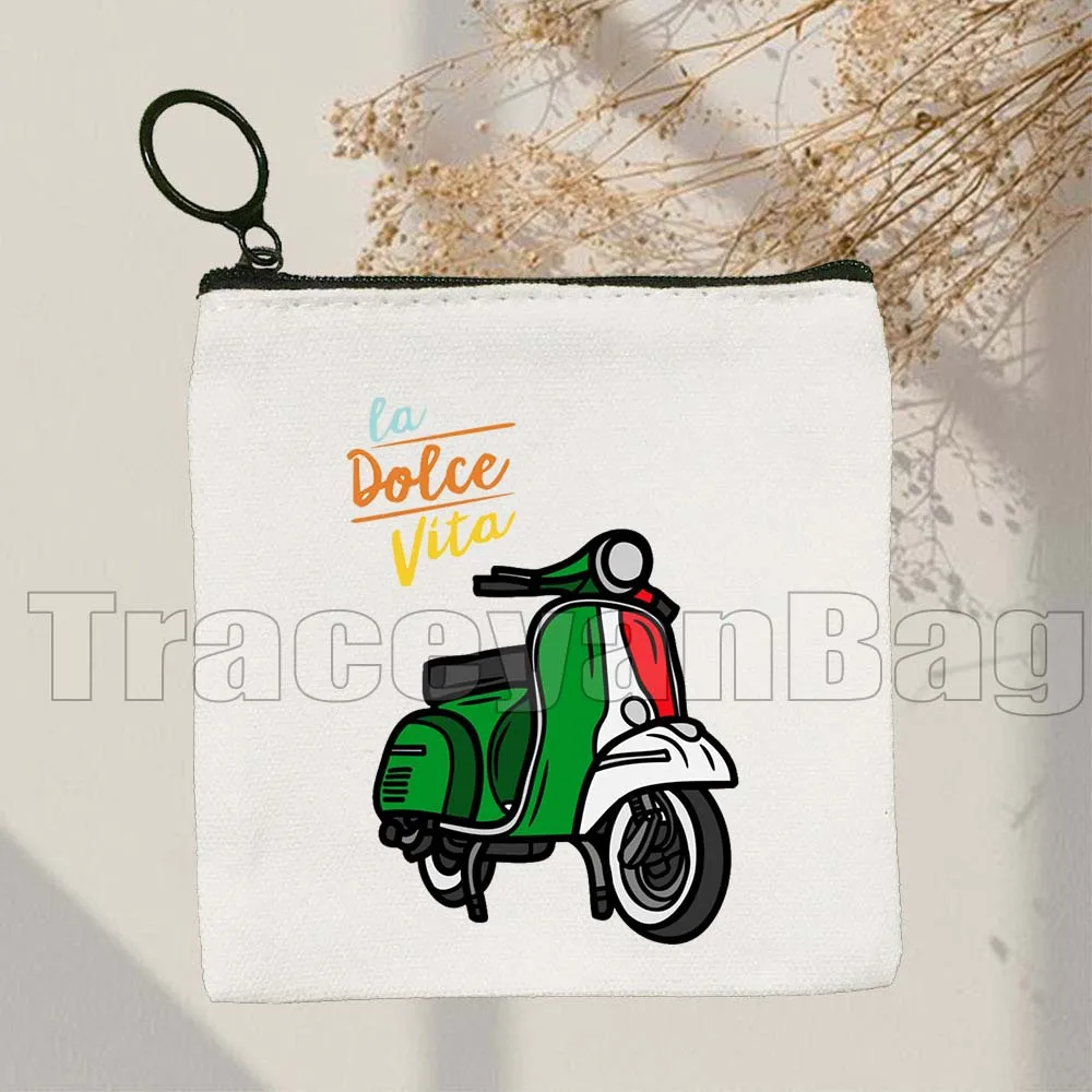 Love The Colosseum Italy Florence Rome Milan Italian Roman Italia Fan Gifts Canvas Coin Purse Key Case Small Bag Wallet Pouch