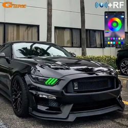 For Ford Mustang 2015 2016 2017 RF Remote Bluetooth APP Multi Color Ultra Bright RGB LED Angel Eyes Halo Rings DRL Boards