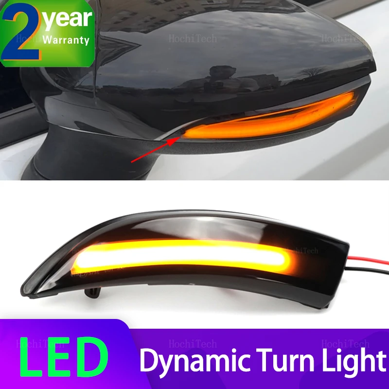 

Dynamic Turn Signal LED Rearview Mirror Indicator Blinker Repeater Light for Ford Fiesta MK6 VI /UK MK7 2008-17 B-Max 2012-17