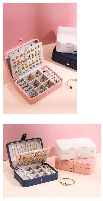 Koreanische Version Einfache Ins Stil Tragbare Schmuck Lagerung Box 2023 Neue High-end-Exquisite Große Kapazität Reise Schmuck Tasche – Detail 4