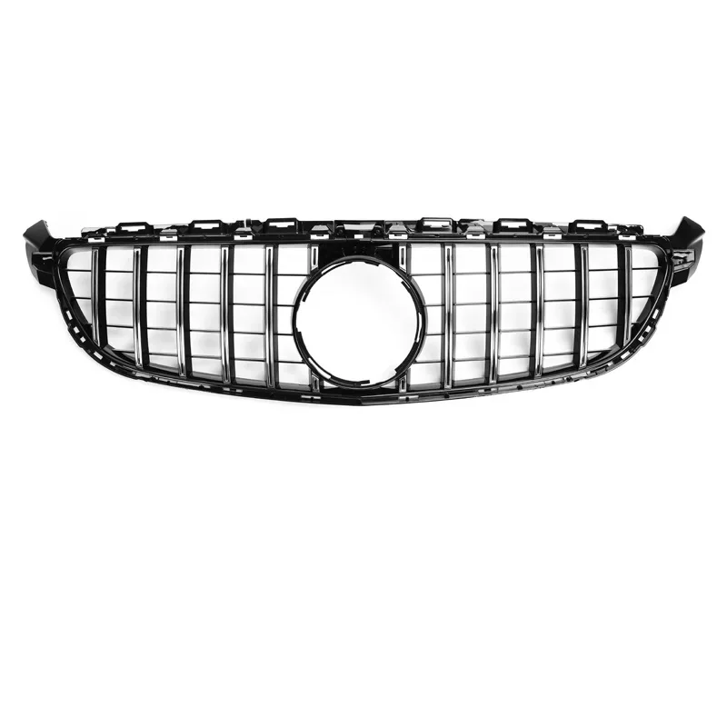 Front Grille For Mercedes Benz W205 C63 AMG 2015-2018 GT Style Black/Silver Car Upper Bumper Hood Mesh Grid Racing Grills