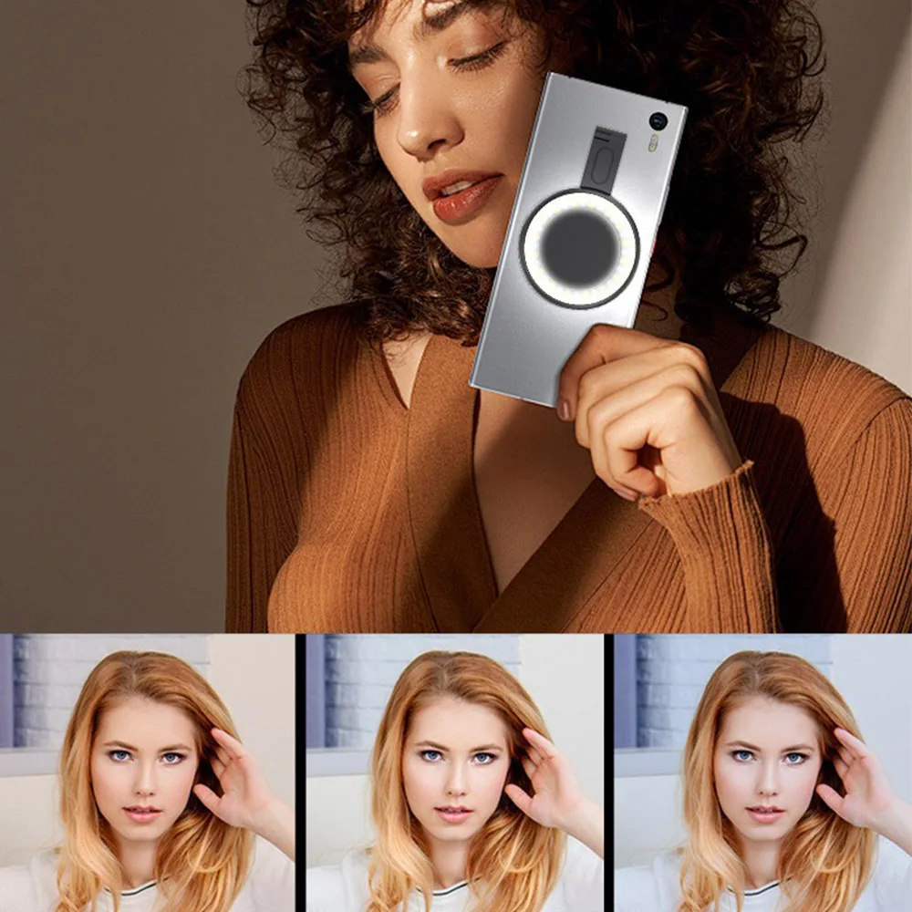 LED Magnetic Selfie Ring Light For iPhone 16 15 Magsafe Fill Light Photography Live Broadcast Ring Lamp Retractable Flip Bracket