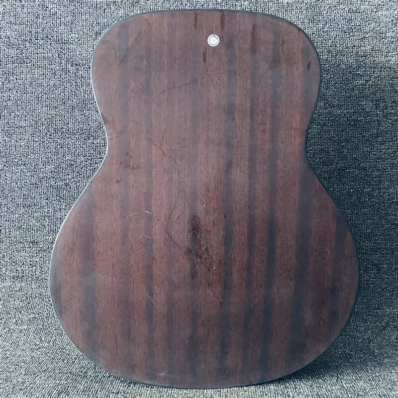 HB483 Unfinished 36\'Acoustic Guitar Body Plywood Spruce with Mahogany Unfinished for DIY Replace with Damages