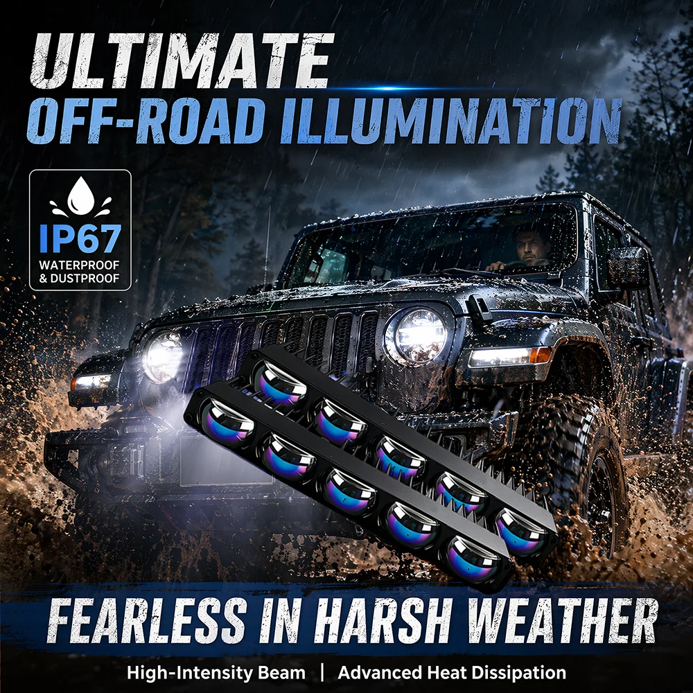 Car Grill Led Bar 12-24V Universal Led Light Bar White Amber Driving Fog Lights 4x4 Offroad Spotlights for Auto SUV Motorcycle