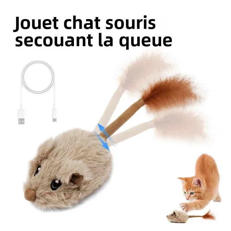 Jouet de chat de souris de mouvement Rechargeable pour chaton souris son souris mobile jouets de chat jouet interactif de chat jouet de chat de souris sonore